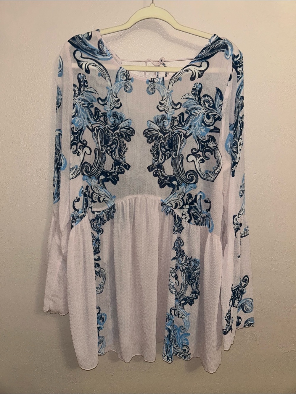 free people petal pink symphony textured printed swing dress boho - Picture 2 of 4